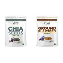 Load image into Gallery viewer, Viva Naturals The Finest Organic Raw Chia Seeds, 1 Pound & Organic Ground Flax Seed, 15 oz - Specially Cold-milled Using Proprietary Technology for Optimal Smoothness and Freshness