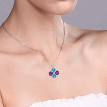 Load image into Gallery viewer, Gem Stone King 925 Sterling Silver Swiss Blue Topaz and Purple Amethyst Pendant Necklace For Women (3.50 Ct Heart Shape with 18 Inch Silver Chain)
