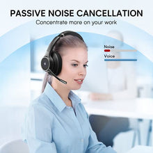 Load image into Gallery viewer, Bluetooth Headset with Microphone, eMeet ENC Noise Cancelling Headphones with 4 Mics, All Day Battery & Comfortable Design PC Headset, Dual-Bluetooth/Dongle/USB Connection for PC/Mac/Tablet/Cell Phone