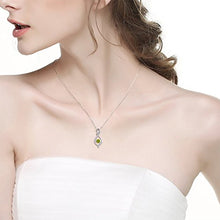 Load image into Gallery viewer, Birthday Gifts for Her August Birthstone Peridot Necklace Wife Women Forever Love Infinity Sterling Silver Jewelry