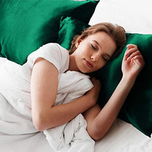 Load image into Gallery viewer, Bedsure Satin Pillowcase for Hair and Skin, 2-Pack - Standard Size (20x26 inches) Pillow Cases - Satin Pillow Covers with Envelope Closure, Dark Green