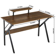 Load image into Gallery viewer, GreenForest Computer Desk 32" Writing Study Table with Moveable Storage Shelf, Home Office PC Workstation for Small Spaces Gaming Desk, Walnut