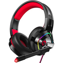 Load image into Gallery viewer, ZIUMIER Z66 Gaming Headset for PS4, Xbox One, PC, Wired Over Ear Headphone with Noise Isolation Microphone, LED RGB Light,Surround Sound for Laptop Computer Nintendo Switch, Red