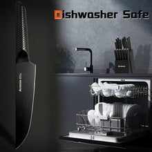 Load image into Gallery viewer, Knife Set, 15 Pieces Chef Knife Set with Block for Kitchen, German Stainless Steel Knife Block Set, Dishwasher Safe, Elegant Black