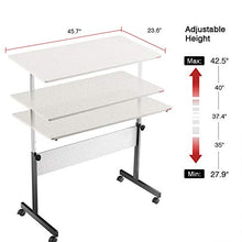 Load image into Gallery viewer, Mr IRONSTONE Height Adjustable Desk 45.7" Mobile Computer Desk Home & Office Utility Table with Rolling Wheels(Non-Automatic Adjustment) (Spatter Gray)