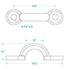 Load image into Gallery viewer, Seachoice 28811 3/8-Inch Forged Stainless Steel Eye Straps - 4 Pack