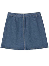 Load image into Gallery viewer, Choies Women's Blue High Waist Button Denim Mini Skirt with Side Pockets S