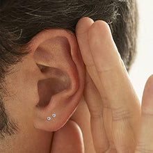 Load image into Gallery viewer, CASSIECA 6 Pairs 20G Cartilage Earring Stud for Women Men 316L Surgical Steel Flat Back Earrings Set, 2-6mm Round CZ Barbell Stud Earrings for Cartilage Tragus Helix Piercing Jewelry