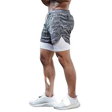 Load image into Gallery viewer, Surenow Mens Running Shorts,Workout Running Shorts for Men,2-in-1 Stealth Shorts, 7-Inch Gym Yoga Outdoor Sports Shorts Camouflage Grey