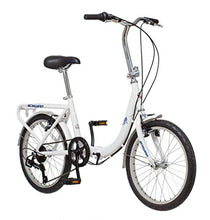Load image into Gallery viewer, Schwinn Loop Adult Folding Bike, 20-inch Wheels, Rear Carry Rack, White