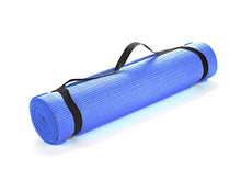Load image into Gallery viewer, Mind Reader YOGAPVC-BLU All Purpose Extra Thick Yoga Fitness & Exercise Mats with Carrying Strap, High Density Anti-Tear, Blue