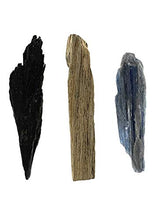 Load image into Gallery viewer, Smudge Muse Palo Santo, Raw Black Kyanite Fan & Blue Kyanite Raise Your Vibration Kit