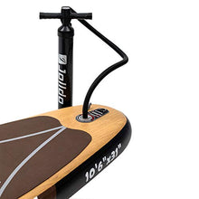 Load image into Gallery viewer, jolldo Inflatable Stand Up Paddle Board 10'6'×31"×6" Ultra-Light SUP Non-Slip Deck w Paddle, Pump, Backpack, Leash, Waterproof Case, Repair kit, Wood