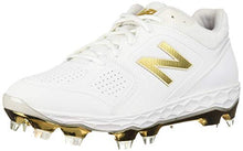 Load image into Gallery viewer, New Balance Women's Fresh Foam Velo V1 TPU Molded Softball Shoe, White/Gold, 7 M US