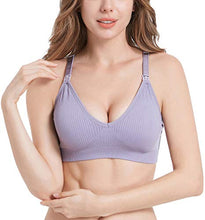Load image into Gallery viewer, Suekaphin Nursing Bra 5pack Wireless Deep V Neck Maternity Nursing Bra Bralette Sleeping Breastfeeding with Extra Extenders,XLarge,SORT Rib Surface-B
