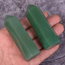 Load image into Gallery viewer, JUST IN STONES Natural Green Aventurine Gemstone Crystal Hexagonal Pointed Reiki Chakra Faceted Prism Wand Stone Home Decor