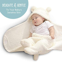 Load image into Gallery viewer, BlueMello Baby Swaddle Blanket | Ultra-Soft Plush Essential for Infants 0-6 Months | Receiving Swaddling Wrap White | Ideal Newborn Registry and Toddler Boy Accessories | Perfect Baby Girl Shower Gift