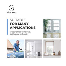 Load image into Gallery viewer, GÜTEWERK Shower Squeegee Black 9 in - incl. Chrome Suction Cup Hook - Stainless-Steel core - Silicone Rubber squeegees for Bathroom Cleaning Window Screen Bath Wiper Cleaner Glass Door Blade Showers