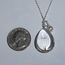 Load image into Gallery viewer, Popular Glass Dandelion Wish Pendant Necklace with Swarovski Crystal earl Charm on 18 Inch Sterling Silver Chain, Beautifully Elegant Gift, by Aimee Tresor Jewelry