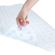 Load image into Gallery viewer, YINENN Bath Shower Safety Mats 40X16 Inch Clear and Shower Curtain Sets for Safety Bathrooom Shower, 2 Item Bundle