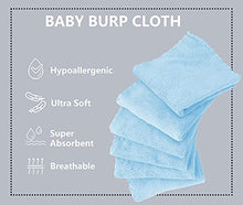 Load image into Gallery viewer, 8 Pack Large Burp Cloths for Baby - 20" by 10" Ultra Absorbent Burping Cloth, Hand Washcloths, Newborn Towel - Milk Spit Up Rags - Burpy Cloths for Unisex, Boy, Girl - Burp Cloths Set(Aquamarine)