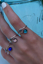 Load image into Gallery viewer, Recycled Vintage Mason Jar Sterling Silver Leaf Ring