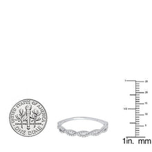 Load image into Gallery viewer, Dazzlingrock Collection 0.20 Carat (ctw) 10K Diamond Swirl Anniversary Wedding Band Stackable Ring 1/5 CT, White Gold, Size 7