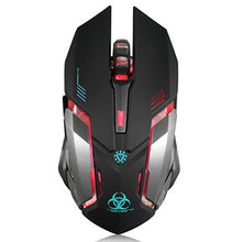Load image into Gallery viewer, Wireless Gaming Mouse, VEGCOO C8 Silent Click Wireless Rechargeable Mouse with Colorful LED Lights and 2400/1600/1000 DPI 400mah Lithium Battery for Laptop and Computer (C9 Black)