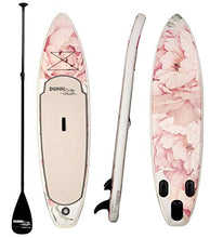 Load image into Gallery viewer, Dunnrite Products Inflatable Stand Up Paddle Board Kit (SUP with Paddle, Backpack Travel Bag, Pump, Fins, & Coiled Leash) (Floral)