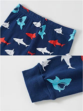 Load image into Gallery viewer, Little Boys Shark Pajamas 100% Cotton 4 Piece Toddler Boys Pajamas Children Sleepwear Size 5 Blue