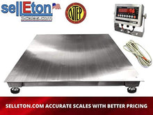 Load image into Gallery viewer, SellEton SL-700-SS-NTEP (48"x48") Washdown Floor Scale - Weighing Scale with Smart Scale Indicator - Heavy Duty Stainless Steel Industrial Scale for Warehouse - Weight Scale (1000 lbs x 0.2 lb)