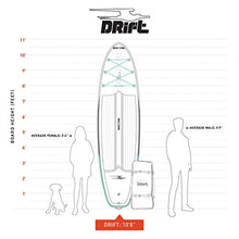 Load image into Gallery viewer, DRIFT 10'8" Inflatable Stand Up Paddle Board, SUP with Accessories | Coiled Leash, Pump, Lightweight Paddle, Fin & Backpack Travel Bag…