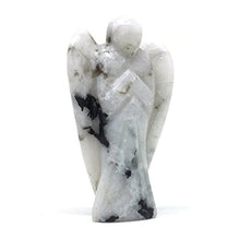 Load image into Gallery viewer, Nelson Creations, LLC White Rainbow Moonstone Hand-Carved Natural Gemstone Crystal Healing Angel Figurine Statue, 2 Inch