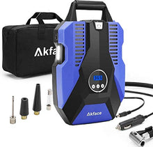 Load image into Gallery viewer, Akface Tire Inflator Portable Air Compressor, DC 12V Digital Air Pump for Car Tires, Bicycles and Other Inflatables, Auto Shut Off Feature