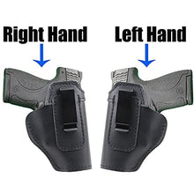 Load image into Gallery viewer, IWB Leather Holster for Inside Waistband Concealed Carry Fits:S&W M&P Shield-Glock19 26 29 30 32 43-Beretta Px4-RUGER EC9s-SIG-HK-Taurus-XDS or Similar Sized Handguns