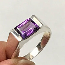 Load image into Gallery viewer, Genuine 2ct Purple Amethyst 925 Solid Sterling Silver Men's Ring Size 6, 6.75, 7, 7.75, 8, 9.75, 10, 10.75, 11, 11.75, 12