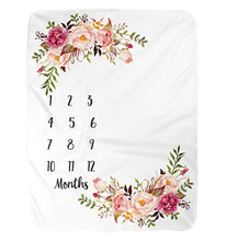 Load image into Gallery viewer, BUTTZO Milestone Blanket/Baby Milestone Blanket Girl Boy/Large Baby Blankets for Girls and Boys Newborn Photography Premium Fleece Baby Monthly Blanket Shower Gifts