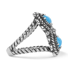 Load image into Gallery viewer, American West Sterling Silver Sleeping Beauty Turquoise Gemstone Butterfly Concho Ring Size 5