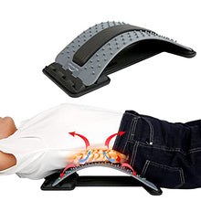 Load image into Gallery viewer, Back Stretching Device,Back Cracker Massager for Bed & Chair & Car,Multi-Level Lumbar Support Stretcher Spinal, Lower and Upper Muscle Pain Relief(Gray Black)