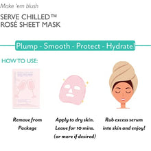 Load image into Gallery viewer, Patchology Serve Chilled Rosé Facial Sheet Mask with Hyaluronic Acid - Men and Women Face Masks Skincare Sheet for Moisturizing and Hydrating Skin - Best Face Sheets Moisturizer (1 Count)