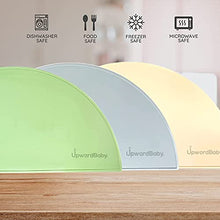 Load image into Gallery viewer, Baby Placemats with Suction- UpwardBaby Reusable Non Slip 3 Piece BPA Free Toddler Kids Placemats Set - Wipes Clean for Quick Mealtimes for Travel and High Chairs - Easy to Clean