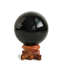 Load image into Gallery viewer, Mina Heal Obsidian Crystal Ball 60 mm / 2.4" for Scrying Mirror, Fengshui, Meditation, Crystal Healing, Divination Sphere, Home Decoration, 100% Natural and Genuine