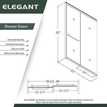 Load image into Gallery viewer, ELEGANT Double Sliding Shower Door 60 in. W x 72 in. H,Semi-Frameless Glass Shower Screen Panel 1/4" Clear Glass Bathroom Doors Bypass Shower Enclosure,Black Hardware