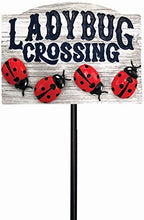 Load image into Gallery viewer, Spoontiques 21228 Ladybug Crossing Garden Stake, Multicolored