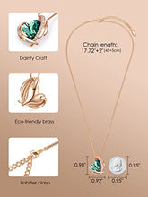 Load image into Gallery viewer, CDE Love Heart Pendant Necklaces for Women Silver Tone Rose Gold Tone Crystals Birthstone Mother's Day Jewelry Gifts for Women Birthday/Anniversary Day/Party (D-May-Rose Gold Green)