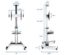 Load image into Gallery viewer, Mount-It! Mobile TV Stand for Flat Screen Televisions, Height Adjustable Rolling TV Cart for 32, 40, 50, 55, 60, 65 and 70 Inch Screens, 110 Pound Capacity