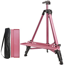 Load image into Gallery viewer, Coestai 60" Painting Easel Stand, 21"to 60"Adjustable Easel for Painting Canvases Aluminum Art Easel with Paintbrush Tray Display Stand (Rose)…