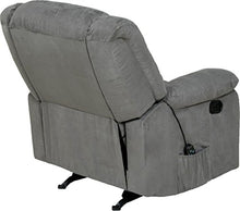 Load image into Gallery viewer, RelaxZen Longstreet Rocker Recliner with Massage, Heat and Dual USB ports, Gray