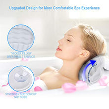 Load image into Gallery viewer, Bath Pillow, SurSoul Luxury Bathtub Pillow with Large Non-slip Suction Cups, Quick Dry Spa Pillow, Bath Neck Pillow for Tub