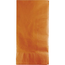 Load image into Gallery viewer, Creative Converting 323401 2PLY 1/8FLD Touch of Color 50-Count Dinner Napkins, 1/8 Fold, Pumpkin Spice, 6.5" x 6.5", Orange